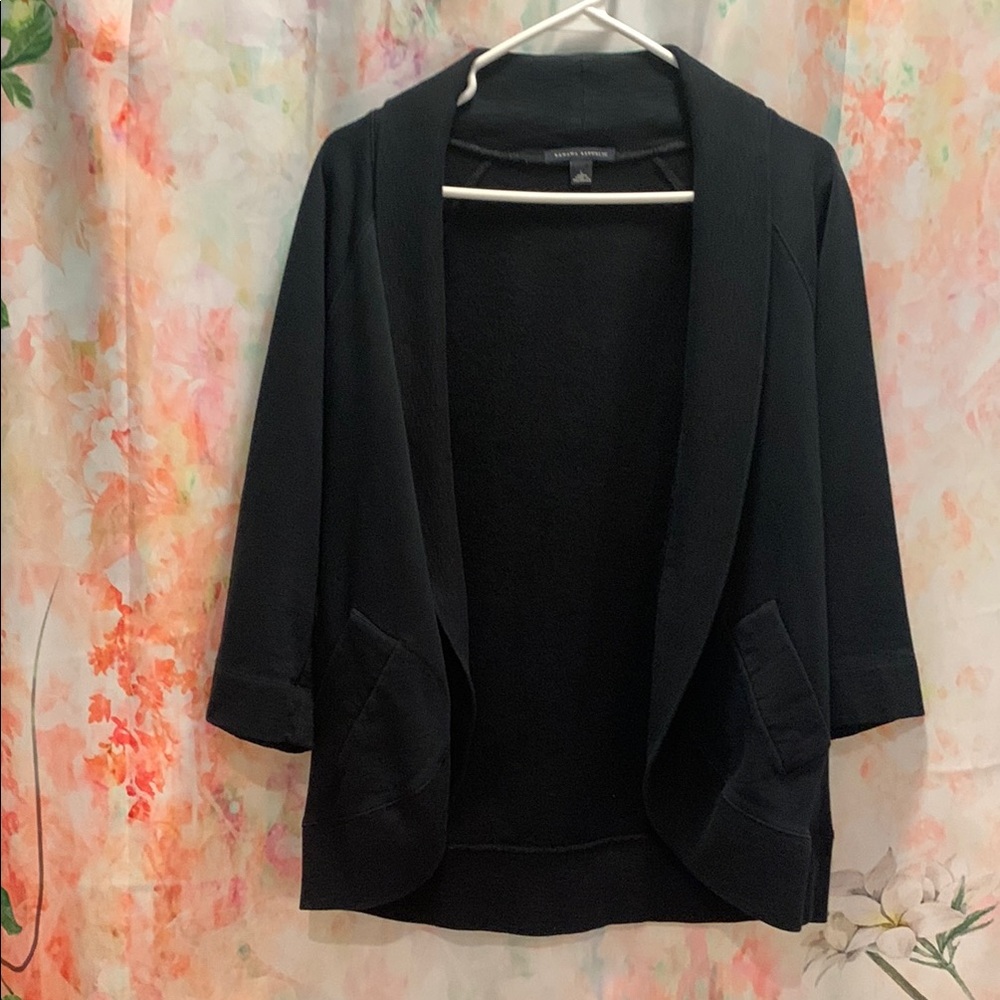 Banana Republic Black Blazer 3/4 Sleeve Open Front